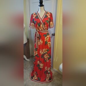 Flying Tomato Floral Red Maxi Dress